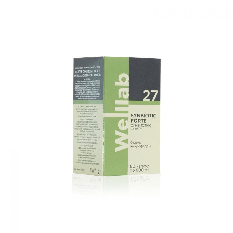 БАД с пробиотиками и пребиотиками Welllab Synbiotic Forte, 60 капсул